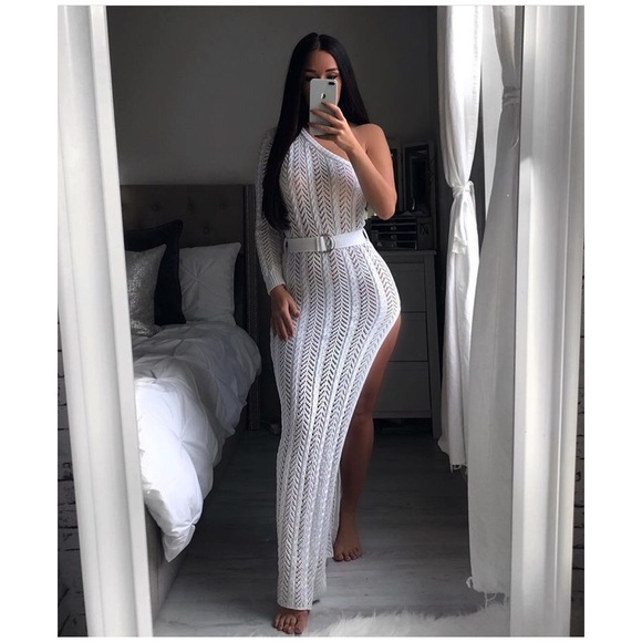 NEW! Knitted Maxi Side Slit Dress - Picture 2 of 8